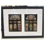 Framed print featuring detailed panels of the