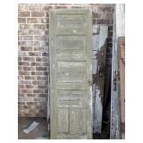 73" x 23.5" Vintage Solid 6-Panel Green Wood Door
