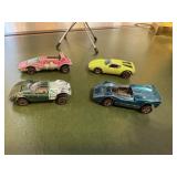 4 RED LINES HOT WHEELS CARS, XPLODER DOUBLE HEADER