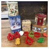 5 Decorative Tins Mostly Christmas Themed