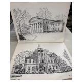 Pen drawing reproduction of Lyceum, University of