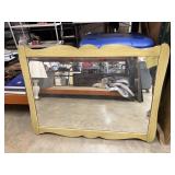 Green Distressed Painted Wall Hanging Mirror,