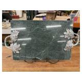 1960s Green Marble Charcuterie Serving Cheese