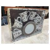 Set of ceramic espresso cups and saucers