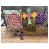 Crosses, and Brass Jerusalem Napkin Stand, Canvas