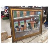 Oil Painted Framed Portrait of street in the