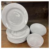 Set of White Dishes, Threshold Porcelain Dinner