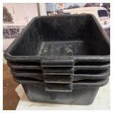 4 TABLE BUS TUBS FOR RESTAURANT. SOLD AS IS.