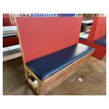 Hand Crafted Red/Blue Single Restaurant Booth with