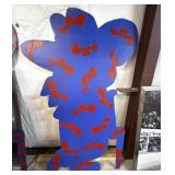 LARGE WOOD PAINTED SILHOUETTE OF OLE MISS COLONEL