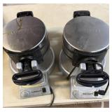 2 CUISINART RESTAURANT FLIP WAFFLE MAKERS. NEEDS