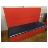 Hand Crafted Red/Blue Single Restaurant Booth with