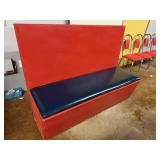 Hand Crafted Red/Blue Single Restaurant Booth with