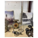 MISC KITCHEN UTENSILS. MEASURE CUPS, MASHER,