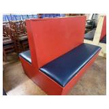 Hand Crafted Red/Blue Double Restaurant Booth with