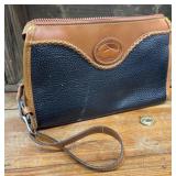 Vintage Dooney & Bourke Dark Blue Tan Leather