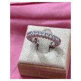 Fashion eternity band. Silver tone with zirconia