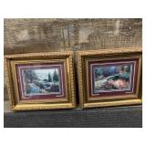 Pair of Garden Scene Gold Framed Prints