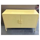 Yellow Metal Cabinet with Locker Style Doors