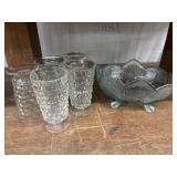 5 Vintage Indian Glass Footed Iced Tea Glasses