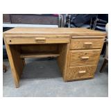 Blonde Oak Office Desk w/4 Drawers