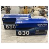 Pair of Brother TN830 Toner Cartridges NEW