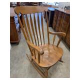 Solid Oak Vintage Rocking Chair Rocker