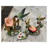 3 Capodimonte Style Hummingbird Porcelain Pieces