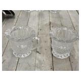 2 Early American Pressed Glass Creamer/Sugar Bowls
