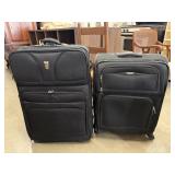 2 Large Black Luggage Suitcases, Delsey &