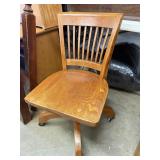 Rich Oak Rolling Office Desk Chair
