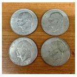 (4) Eisenhower Dollar Coins, Two Dated 1971 & Two