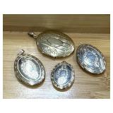 Bundle of 4 Vintage Style Lockets. No Chains