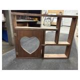 Vintage 80s Wooden Shelf Unit Featuring a Heart