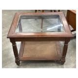 Traditional Wooden Glass Top Rectangular Table #2