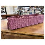Long Pink Rectangular Basket, Great for Card