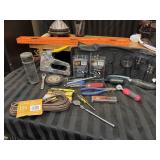 Tools,  Light Bulbs, Level, Staple Gun, Etc