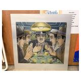 Metal Photo of Men Playing Poker 2ft x 2ft