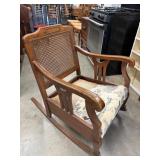 Antique French Provincial-Style Cane-Back Rocking