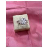 Fashion cushion-cut halo engagement ring,