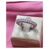 Fashion eternity band. Silver tone with zirconia