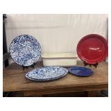 Lot of Enamel Plates, Loaf Pan/Wash Basin Pan.