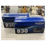 Pair of Brother TN830 Toner Cartridges NEW