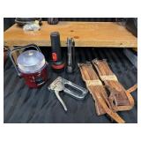 Lot of Man Items, Flash Lights Staple Gun, Elmers