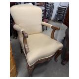 Louis XV-style Walnut Armchair with a Gold Dotted