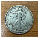ONE 1941 Walking Liberty Half Dollar 90% Silver