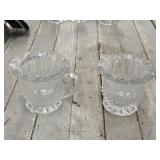 2 Early American Pressed Glass Creamer/Sugar Bowls
