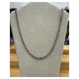 31 inch sterling silver rope chain. 51.33 grams.
