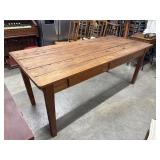 Vintage Reclaimed Farmhouse Dining Table w/Drawers