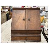 Vintage Wooden Stationary Box Desk Slope Organizer